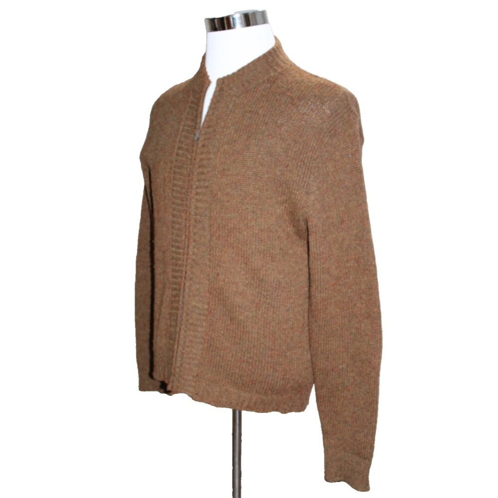 Vintage Brentwood Wool Cardigan Sweater Mens M Full Zip Cobain Grandpa 60s 70s